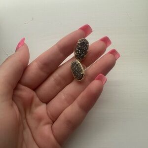 Kendra Scott Gold and Black Statement Earrings